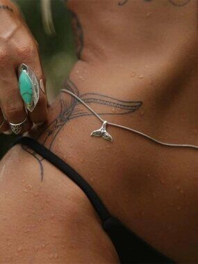 Mermaid's Tail Waist Silver Plated Chain 36"